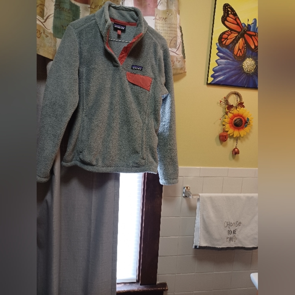 Patagonia Gray Fleece with Red Accent